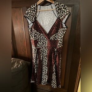 Pinup Couture Leopard Print Heidi Dress 2x